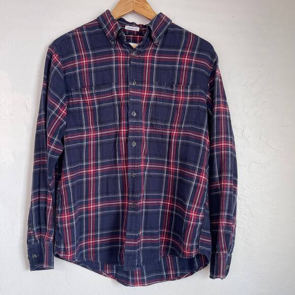 Basic Editions Flannel Classic Fit Long Sleeve Tartan Plaid Cotton Shirt Mens M - Picture 10 of 11